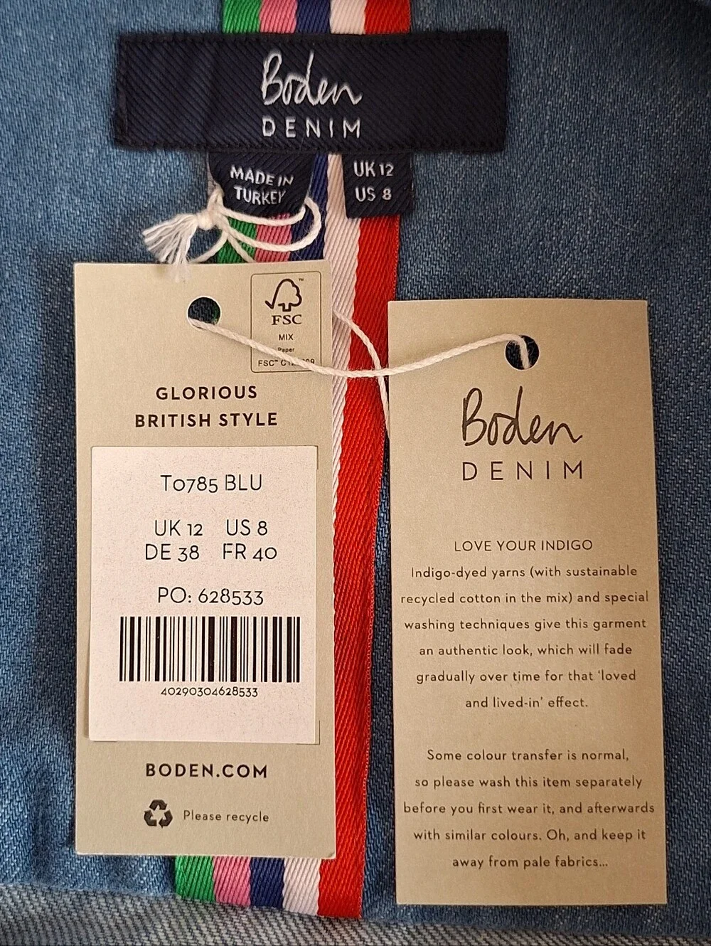 NWT Boden Light Blue Denim Button-Up Jacket